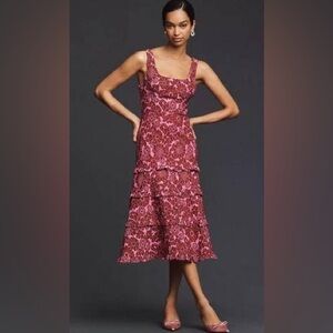 Anthropologie Blythe Dress NWT pink combo design